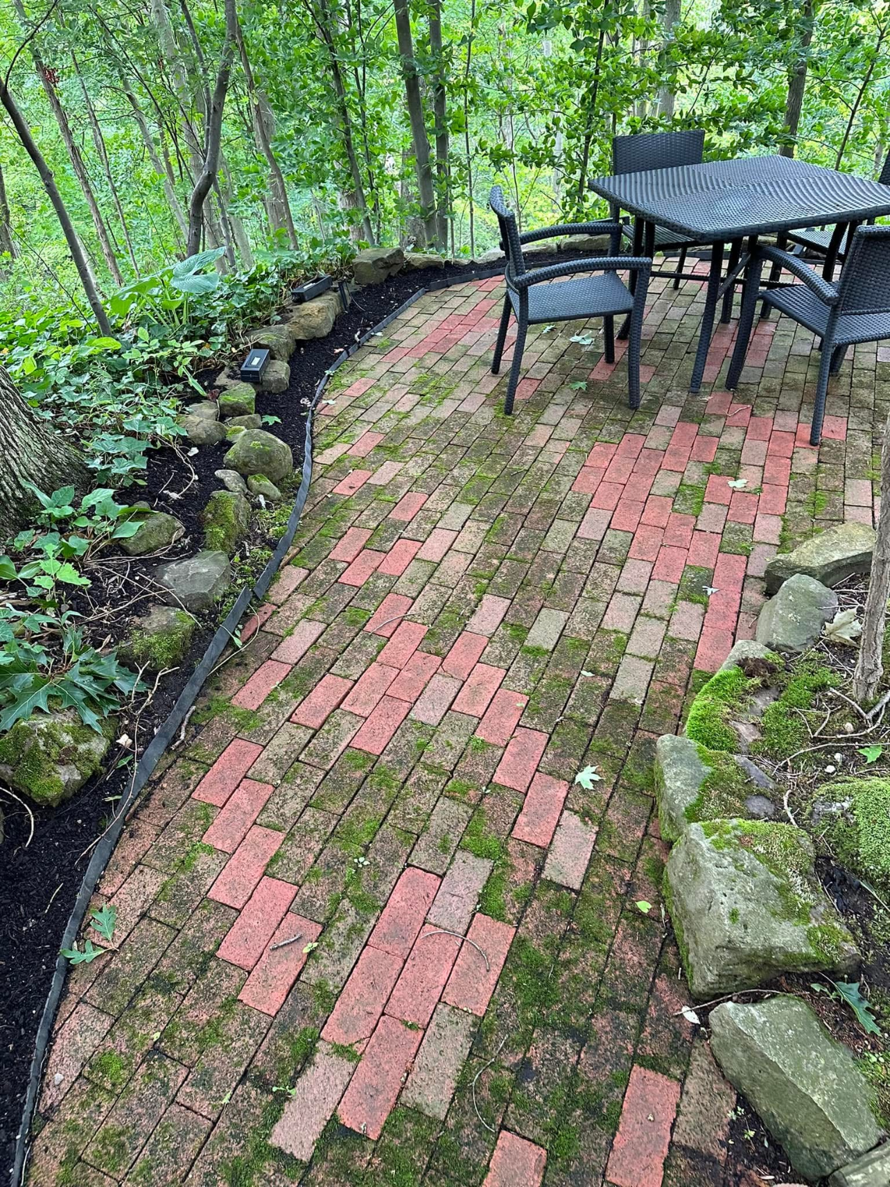 Patio before power washing